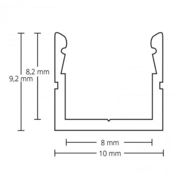 Luksus LED profielen Zwart LED profiel inclusief klikafdekking 9,2mm x 10mm - SLIM08ZWART