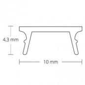 Zwart smal LED profiel inclusief klikafdekking 9,2mm x 10mm - SLIM08ZWART