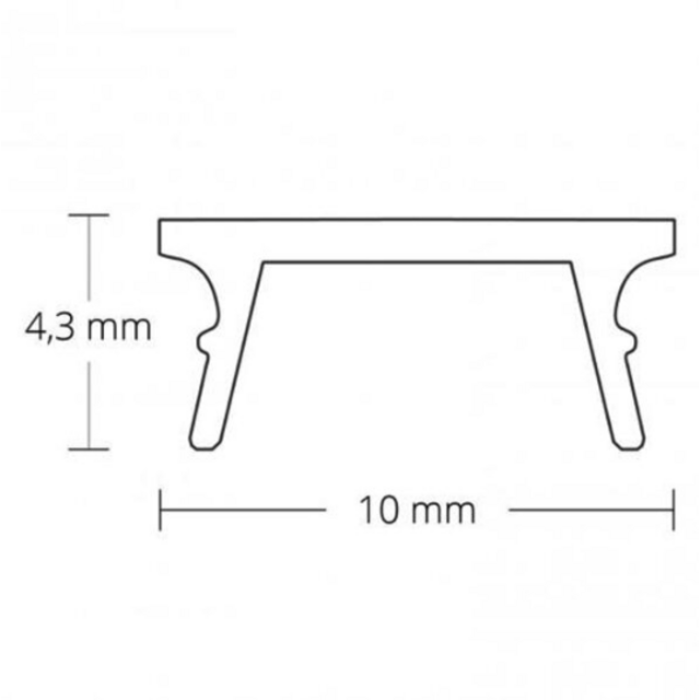 Zwart smal LED profiel inclusief klikafdekking 9,2mm x 10mm - SLIM08ZWART