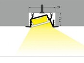 Diagonaal inbouw LED profiel 30 mm x 12.7 mm - C22ALU