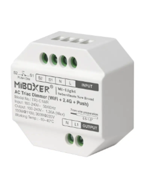 MiBoxer draadloze WIFI + 2,4ghz AC TRIAC LED dimmer – Draadloze Fase afsnijding Dimmer – Miboxer TR1-C1ZWR