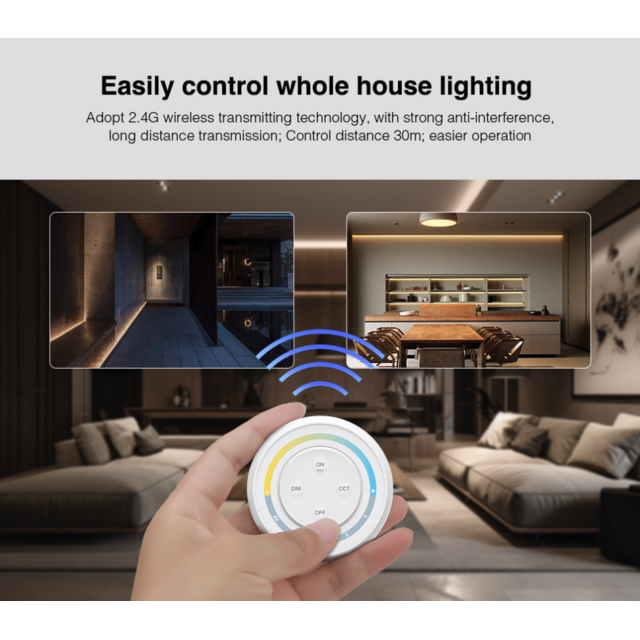 LED draadloze wanddimmer 4 zone voor Dual white - Miboxer S1W+