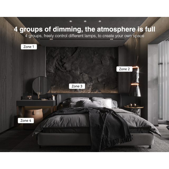 LED draadloze wanddimmer 4 zone voor Dual white - Miboxer S1W+