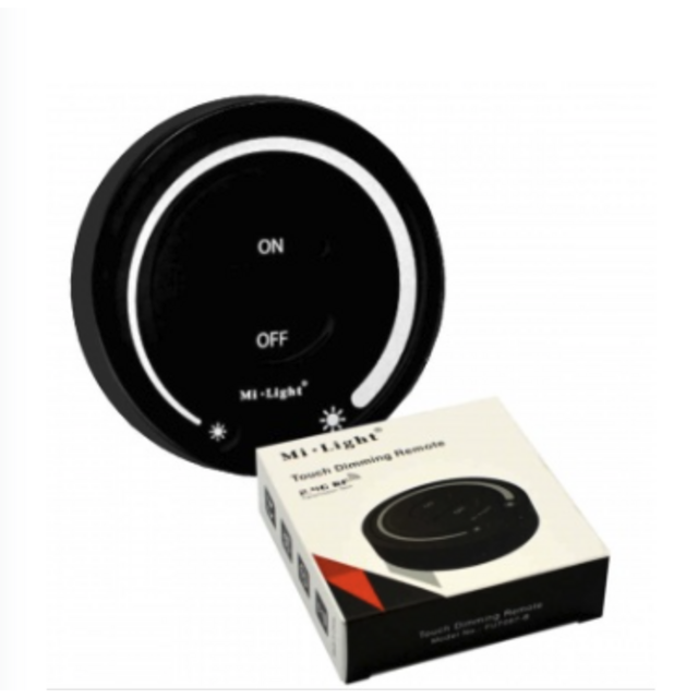 LED wanddimmer – Draadloos 1 zone - Rond model zwart - FUT087B