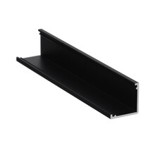 Zwart LED hoekprofiel met afdekking 16,5mm x 16,5mm - C12ZWART DUO