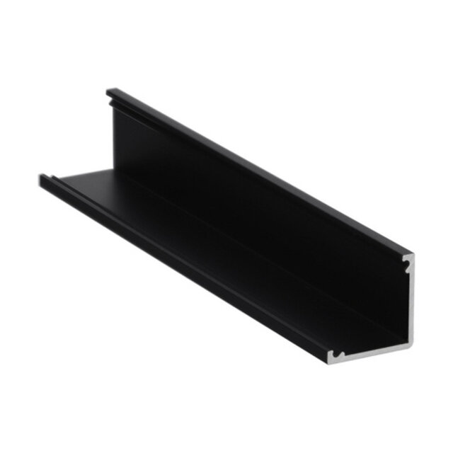 Zwart LED hoekprofiel met afdekking 16,5mm x 16,5mm - C12ZWART DUO