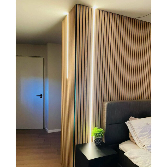 Zwart LED profiel inclusief afdekking 12mm x 12mm - SLIM200ZWART