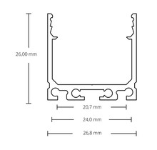 LED XL profiel 26.79 mm x 26 mm - XL06ALU