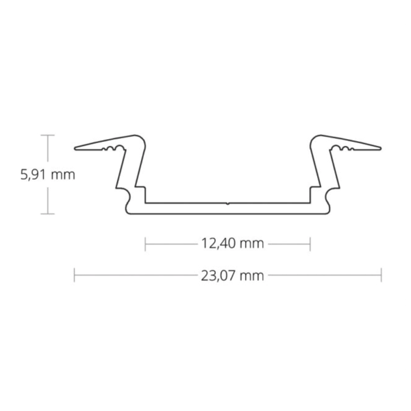 Luksus LED profielen LED inbouw profiel inclusief klikafdekking 23,07mm x 5,91mm - 08ALU