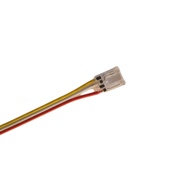 Luksus LED connectoren  Dual white COB LED strip connector 2 zijdig – soldeervrij – klik connector – 8mm