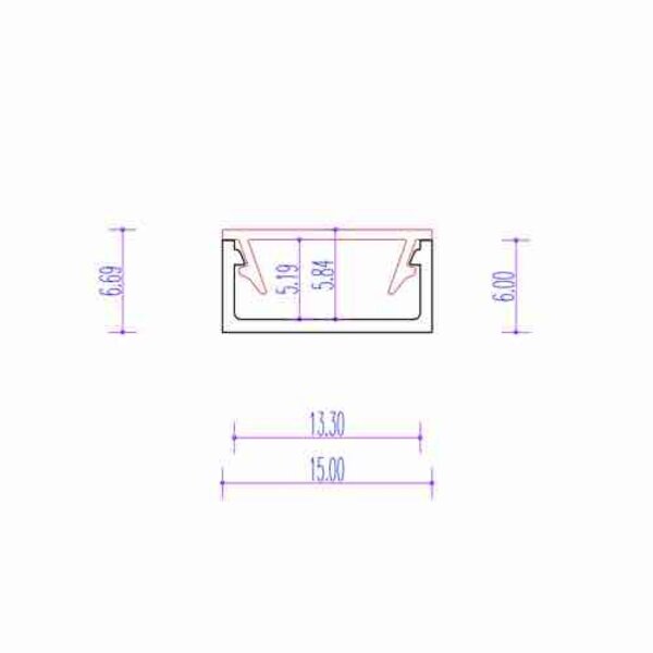 Luksus LED profielen Wit LED profiel inclusief klikafdekking 15 x 6.69mm - 301WIT