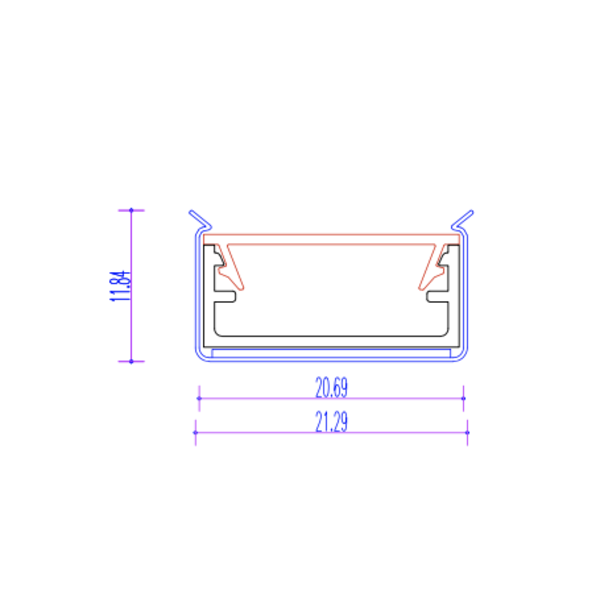 Luksus LED profielen Wit LED profiel inclusief klikafdekking 20.69 x 11.84 mm - 304WIT