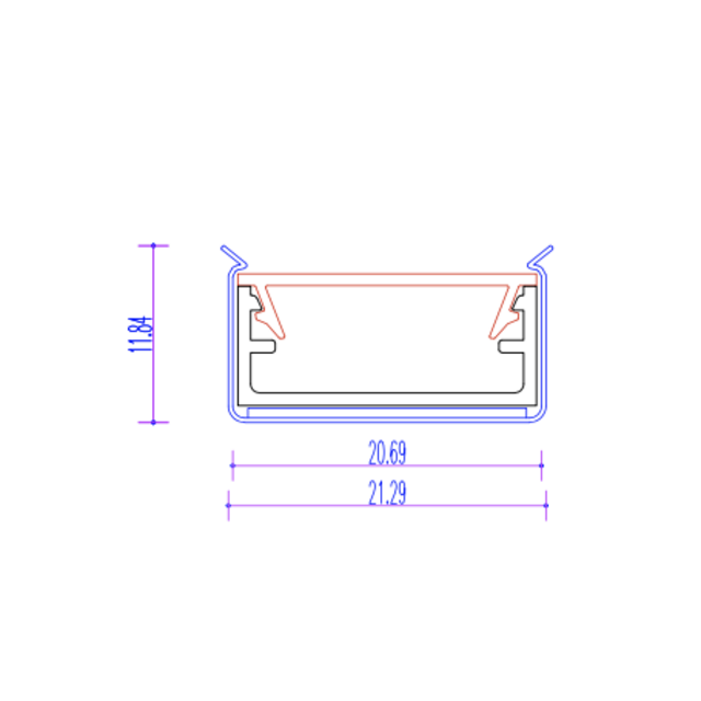 Wit LED profiel inclusief klikafdekking 20.69 x 11.84 mm - 304WIT