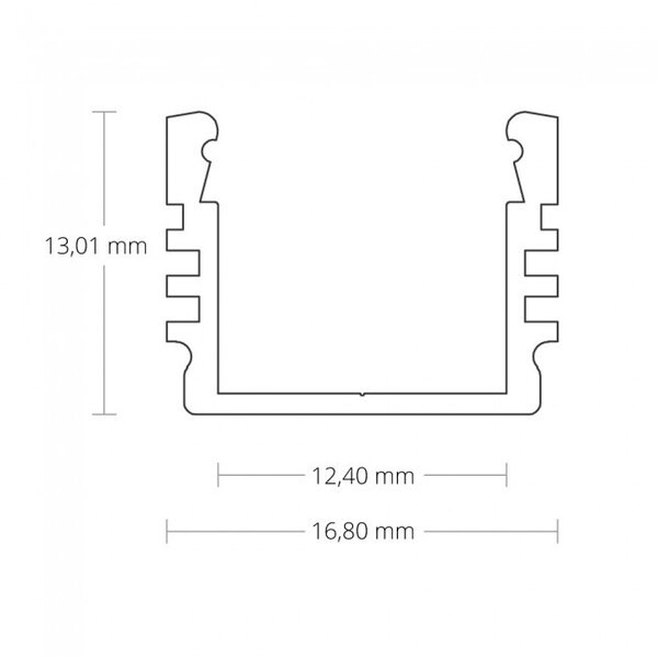 Luksus LED profielen LED profiel 2 meter inclusief afdekking 16,8mm x 13,01mm - 02ALU