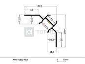 LED stuc tegel binnenhoek profiel 39,9 mm x 39,9 mm C24STUC BINNENHOEK