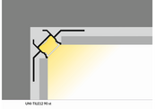 LED stuc tegel binnenhoek profiel 39,9 mm x 39,9 mm C24STUC BINNENHOEK