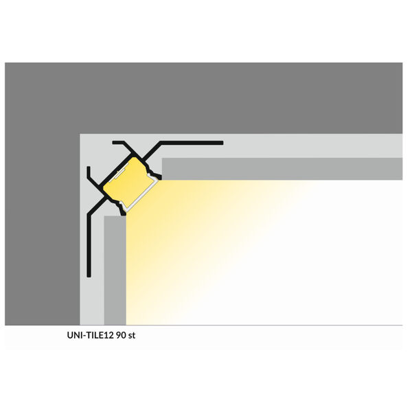 Luksus LED profielen LED stuc tegel binnenhoek profiel 39,9 mm x 39,9 mm C24STUC BINNENHOEK