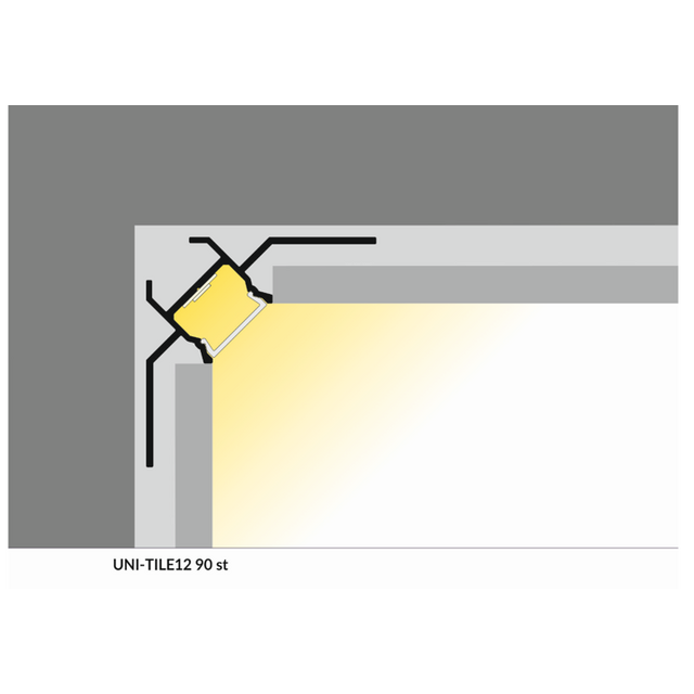 LED stuc tegel binnenhoek profiel 39,9 mm x 39,9 mm C24STUC BINNENHOEK