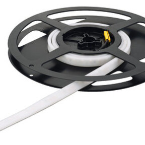 Led strip in siliconenslang, Häfele Loox5 led 2099 12 V 2-pol. (monochroom) straling naar de zijkant, voor groef 4 x 10 mm, 120 leds/m, 9,6 W/m, IP44