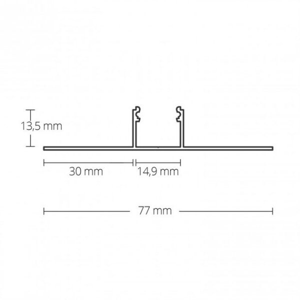 Luksus LED profielen LED gips profiel inclusief klikafdekking 13,5mm x 77mm - GIPS200
