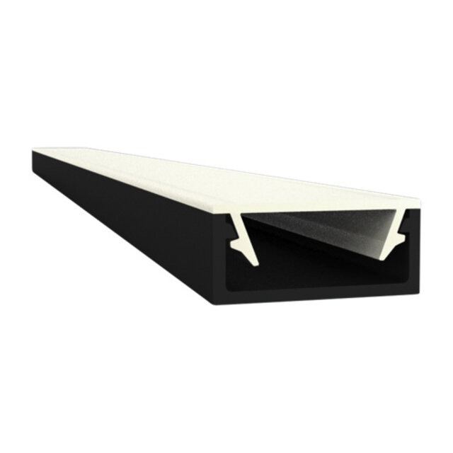 Zwart LED profiel inclusief klikafdekking 15 x 6mm - 301ZWART
