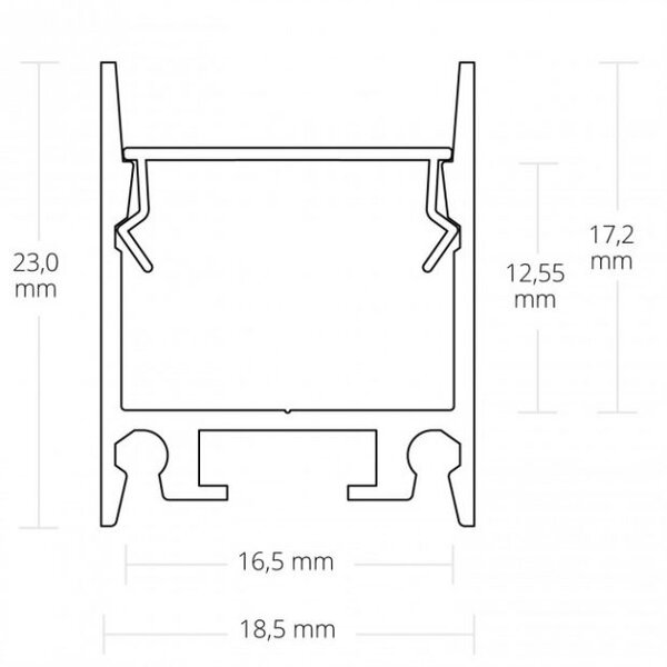 Luksus LED profielen LED profiel inclusief verzonken afdekking 18,5mm x 23mm – 18.2WIT