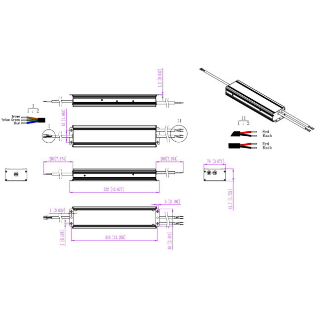 LED voeding 600W 24VDC 25A CV - Waterdicht IP66 - GSMC-600-24