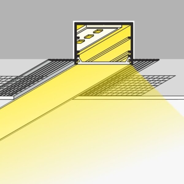Luksus LED profielen Trimless inbouw LED stuc profiel met afdekking 33,4 mm x 21 mm – XL30TrimlessALU