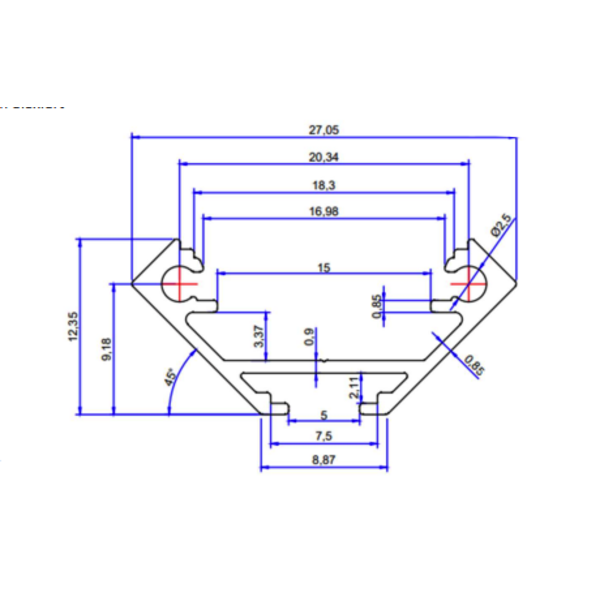 Luksus LED profielen Wit LED hoekprofiel inclusief afdekking 27.05 x 12.35 mm - C16WIT