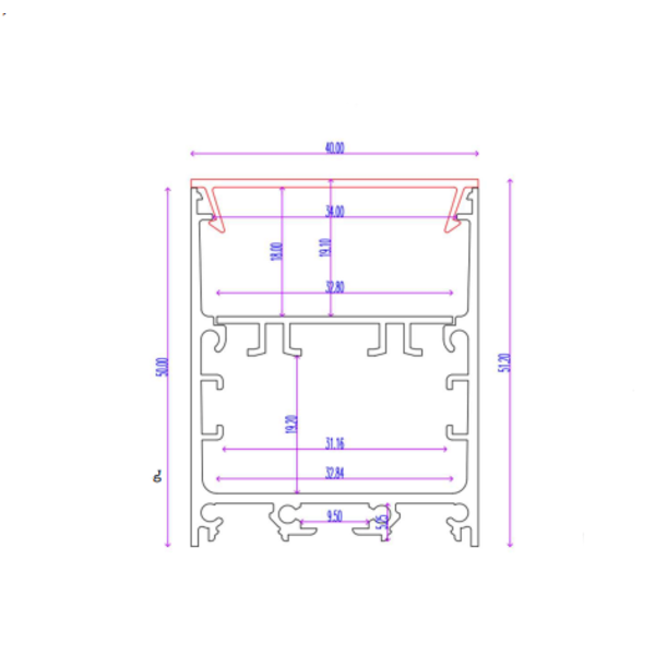 Luksus LED profielen Wit LED profiel inclusief opaal klikafdekking 40mm x 50mm - XL340WIT