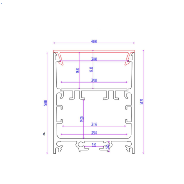 Wit LED profiel inclusief klikafdekking 40mm x 50mm - XL340WIT