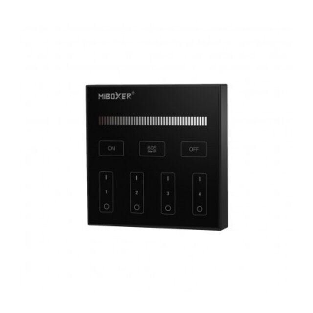 Zwarte LED wanddimmer voor enkel kleurige LED – Draadloos - B1-B