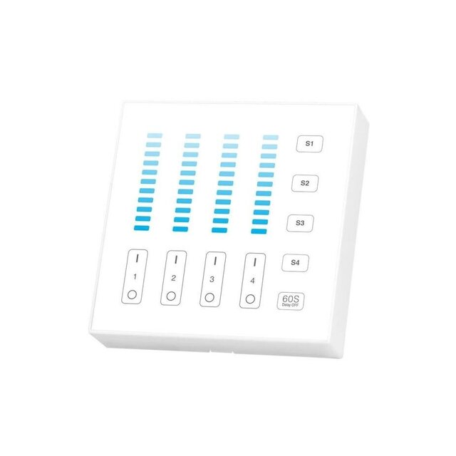Witte LED wanddimmer voor enkel kleurige LED – Draadloos - B5 - Wit