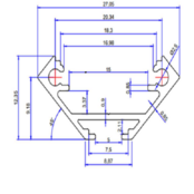 LED hoekprofiel inclusief afdekking 27.05 x 12.35 mm - 323ALU