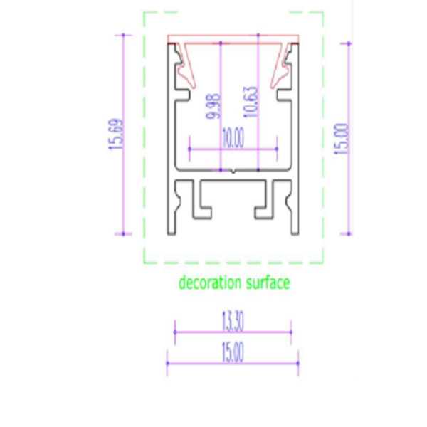 Luksus LED profielen LED  profiel inclusief opaal klikafdekking 15mm x 15,69mm - 302ALU