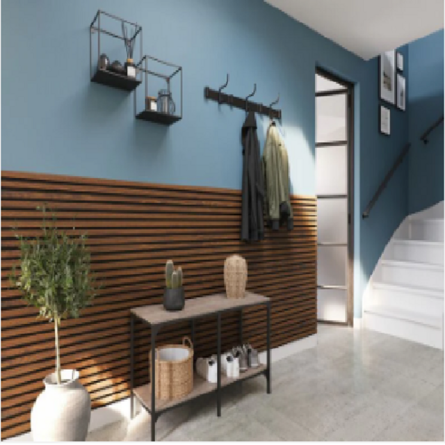 Akoestische wandpaneel 260 x 30 cm - Walnoot - 2 stuks