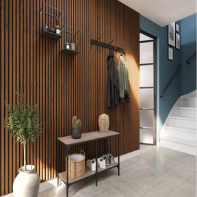 Akoestische wandpaneel 260 x 30 cm - Walnoot - 2 stuks