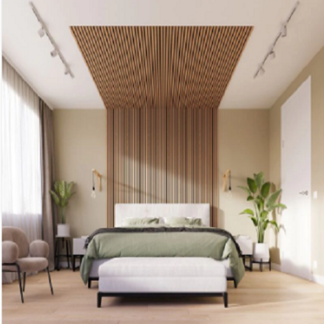 Akoestische wandpaneel 260 x 30 cm  - bronze eiken - 2 stuks