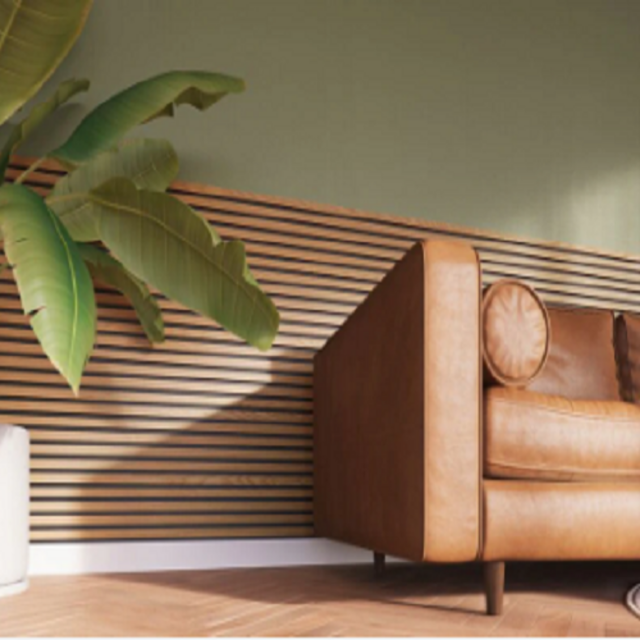 Akoestische wandpaneel 260 x 30 cm  - bronze eiken - 2 stuks