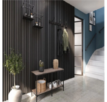 Zwarte Akoestische wandpaneel 260 x 30 cm  - 2 stuks