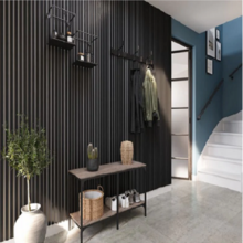 Zwarte Akoestische wandpaneel 260 x 30 cm  - 2 stuks