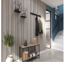 Akoestische wandpaneel 260 x 30 cm -  grijze Eiken - 2 stuks