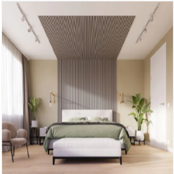 Akoestische wandpaneel 260 x 30 cm -  grijze Eiken - 2 stuks