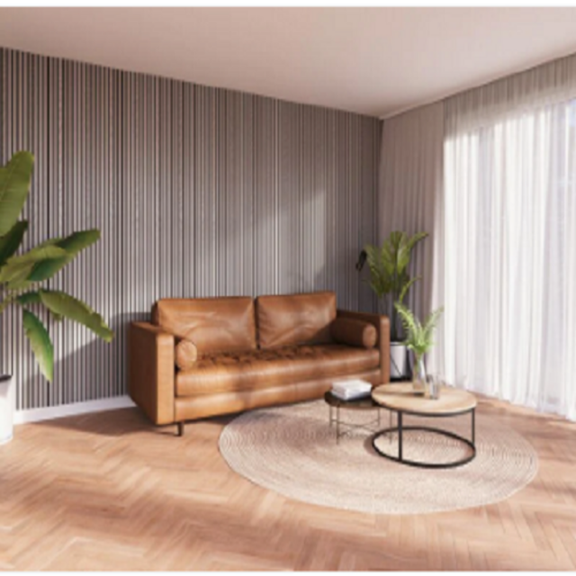 Akoestische wandpaneel 260 x 30 cm -  grijze Eiken - 2 stuks