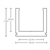 Zwart LED profiel inclusief opaal klikafdekking 7,8mm x 7mm - SLIM06ZWART