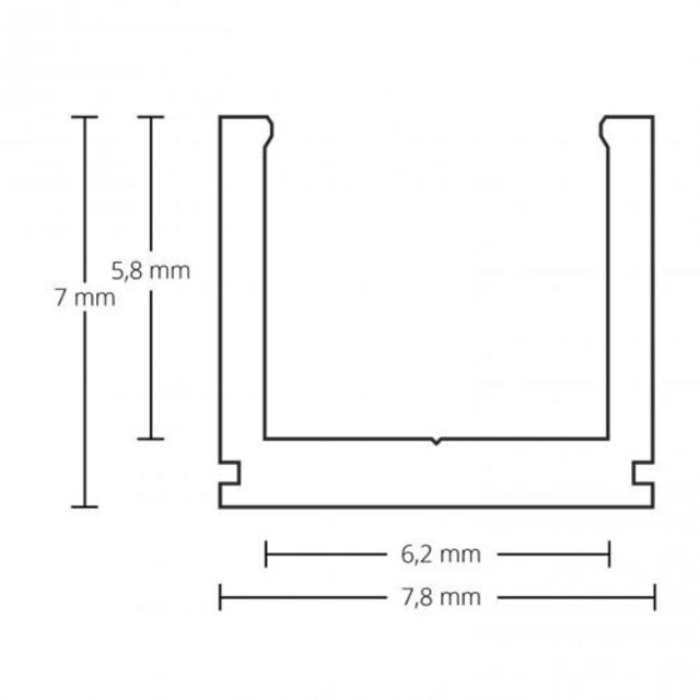 Zwart LED profiel inclusief opaal klikafdekking 7,8mm x 7mm - SLIM06ZWART