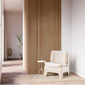 akoestische brons eiken wandpaneel 260x30 cm, 2 stuks