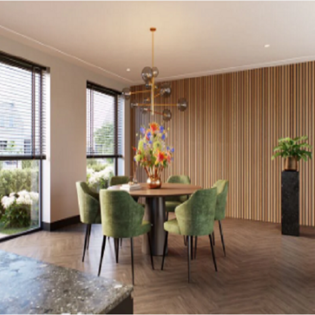 akoestische brons eiken wandpaneel 260x30 cm, 2 stuks