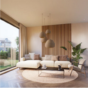 akoestische brons eiken wandpaneel 260x30 cm, 2 stuks