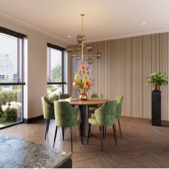 akoestische natuurlijk eiken wandpaneel 260x30 cm, 2 stuks